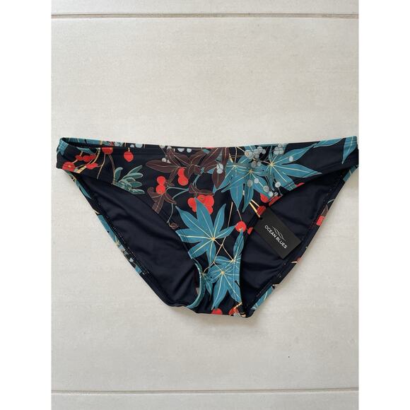 Ocean Blues Swim Bikini Bottom Multicolor Floral Swimwear - Picture 1 of 9